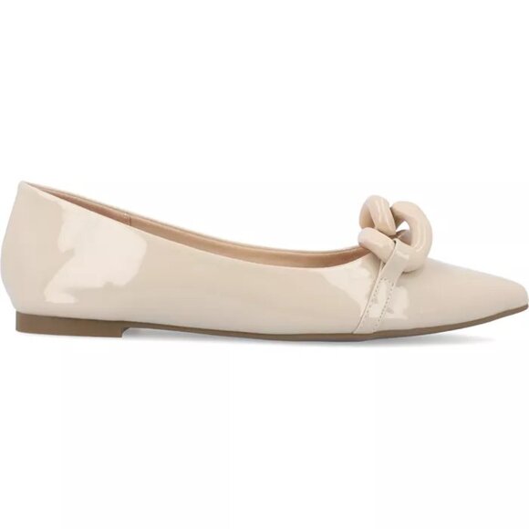 Journee Collection  Clareene Chain Pointed Toe Flats Various Sizes NIB - Picture 2 of 4
